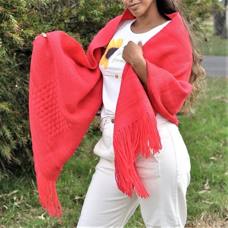 Pashmina color (roja)